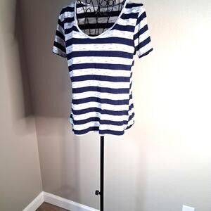 Striped Navy and White T-Shirt